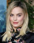 Margot Robbie's long hairstyle with ombré coloring
