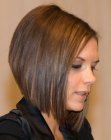 Victoria Beckham wearing her hair in a concave bob with a shorter back