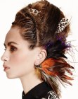 Exotic up-style with hair accessories