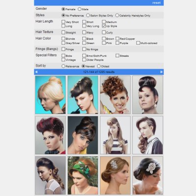 App to search hairstyles
